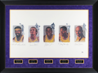 Wilt Chamberlain, Kareem Abdul-Jabbar, Jerry West | Lakers Legends Custom Framed LE Lithograph Signed by (5) (Beckett) at PristineAuction.com