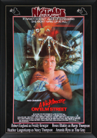 "A Nightmare On Elm Street" Custom Framed Movie Poster Cast-Signed & Inscribed By (4) with Robert Englund, Heather Langenkamp, Amanda Wyss & Ronnee Blakley (Beckett) at PristineAuction.com