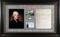 Thomas Jefferson Signed Custom Framed Cut Display (JSA) at PristineAuction.com