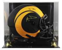 Aaron Donald Signed Rams Full-Size Eclipse Alternate Speed Helmet Inscribed "3x DPOY" with Display Case (JSA) at PristineAuction.com