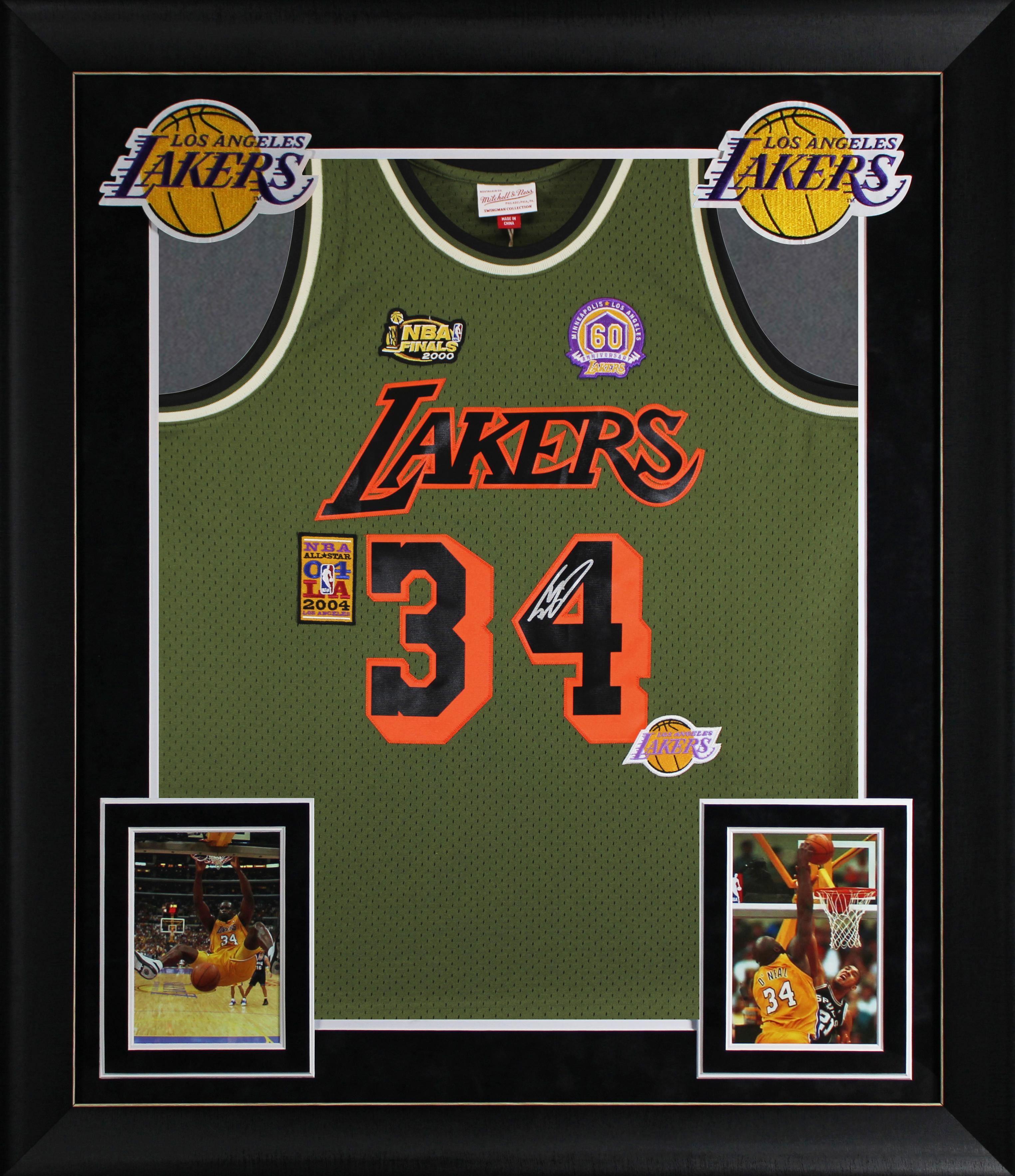 Shaquille O'Neal Signed Lakers Custom Framed Mitchell & Ness Authentic Jersey (Beckett) at PristineAuction.com Shaquille O'Neal Signed Lakers Custom Framed Mitchell & Ness Authentic Jersey (Beckett) at PristineAuction.com