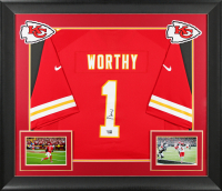Xavier Worthy Signed Chiefs Custom Framed Nike Authentic Jersey (Fanatics) at PristineAuction.com