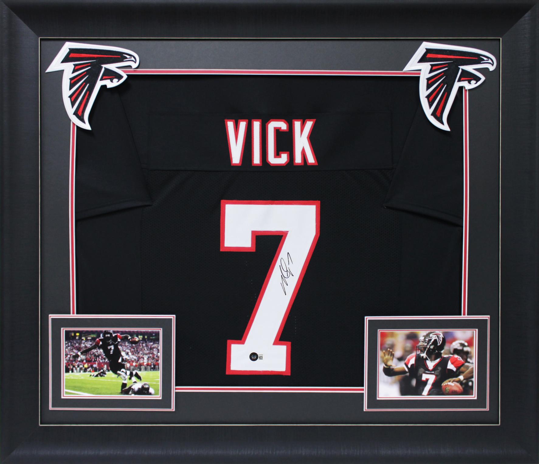 Michael Vick Signed Custom Framed Jersey (Beckett) at PristineAuction.com Michael Vick Signed Custom Framed Jersey (Beckett) at PristineAuction.com