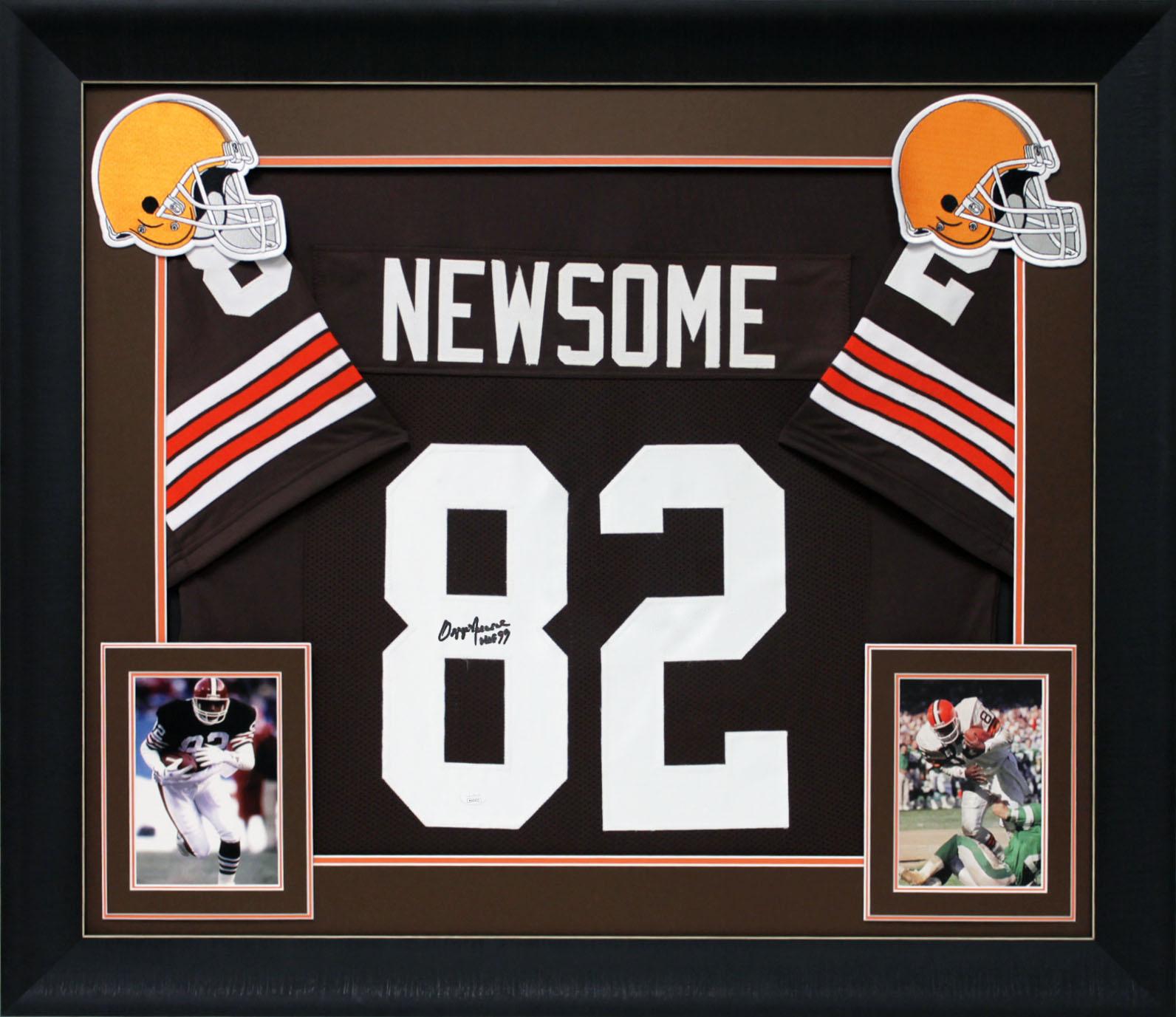 Ozzie Newsome Signed Custom Framed Jersey Inscribed "HOF 99" (JSA) at PristineAuction.com Ozzie Newsome Signed Custom Framed Jersey Inscribed "HOF 99" (JSA) at PristineAuction.com
