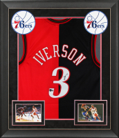 Allen Iverson Signed 76ers Custom Framed Mitchell & Ness Authentic Jersey (Beckett) at PristineAuction.com