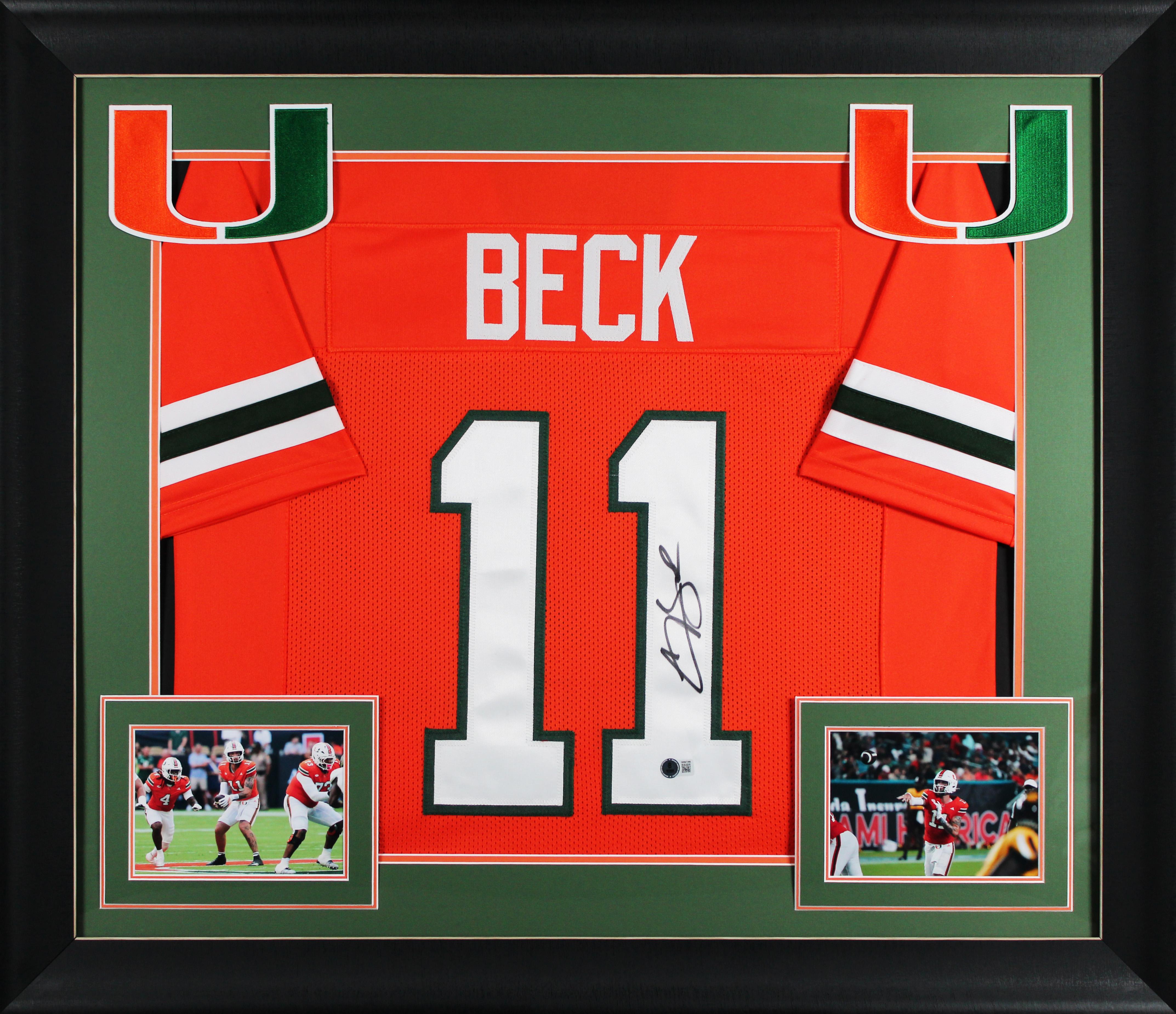 Carson Beck Signed Custom Framed Jersey (Beckett) at PristineAuction.com Carson Beck Signed Custom Framed Jersey (Beckett) at PristineAuction.com