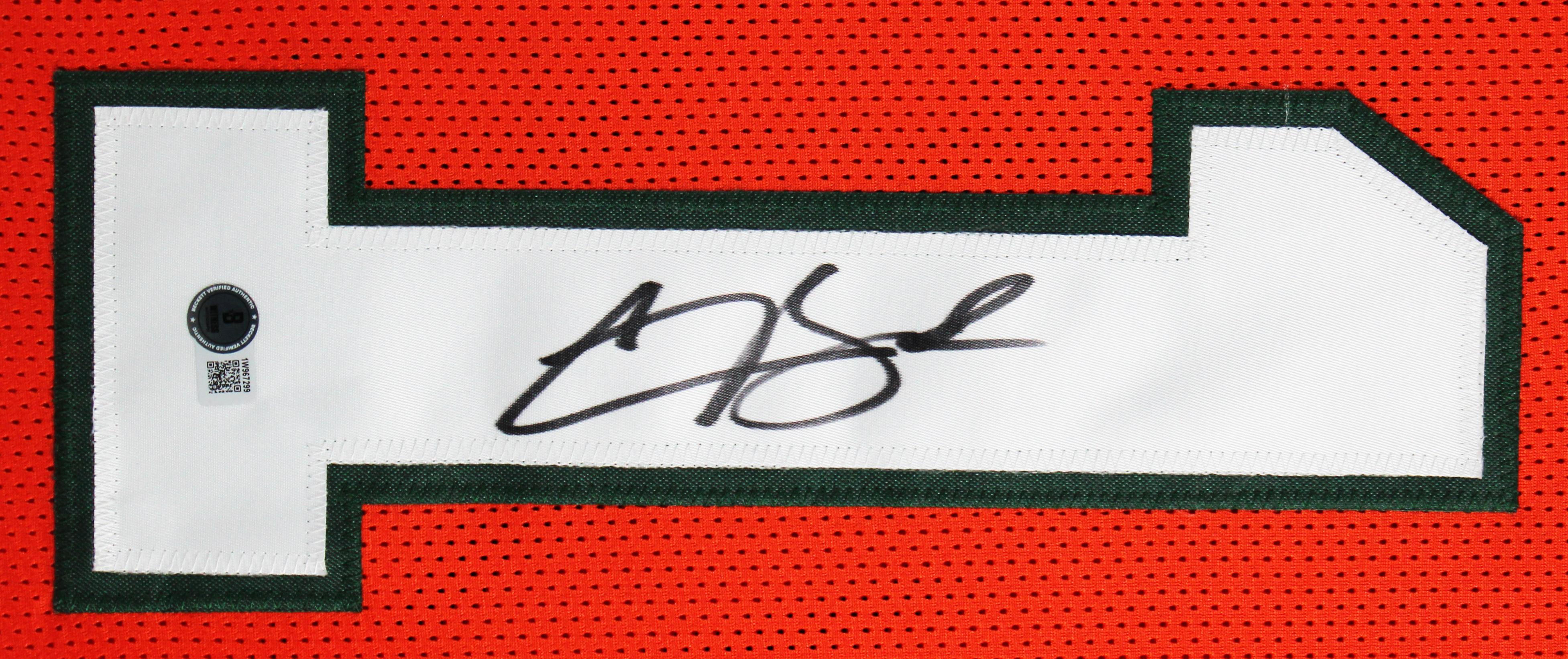 Carson Beck Signed Custom Framed Jersey (Beckett) at PristineAuction.com Carson Beck Signed Custom Framed Jersey (Beckett) at PristineAuction.com