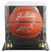 John Stockton & Karl Malone Signed NBA Basketball with Display Case (Beckett) at PristineAuction.com