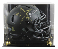 Roger Staubach Signed Cowboys Full-Size Authentic On-Field Salute to Service Alternate Speed Helmet Inscribed "Captain America" with Display Case (Beckett) at PristineAuction.com
