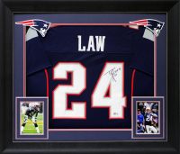 Ty Law Signed Custom Framed Jersey Inscribed "HOF 19" (Beckett) at PristineAuction.com