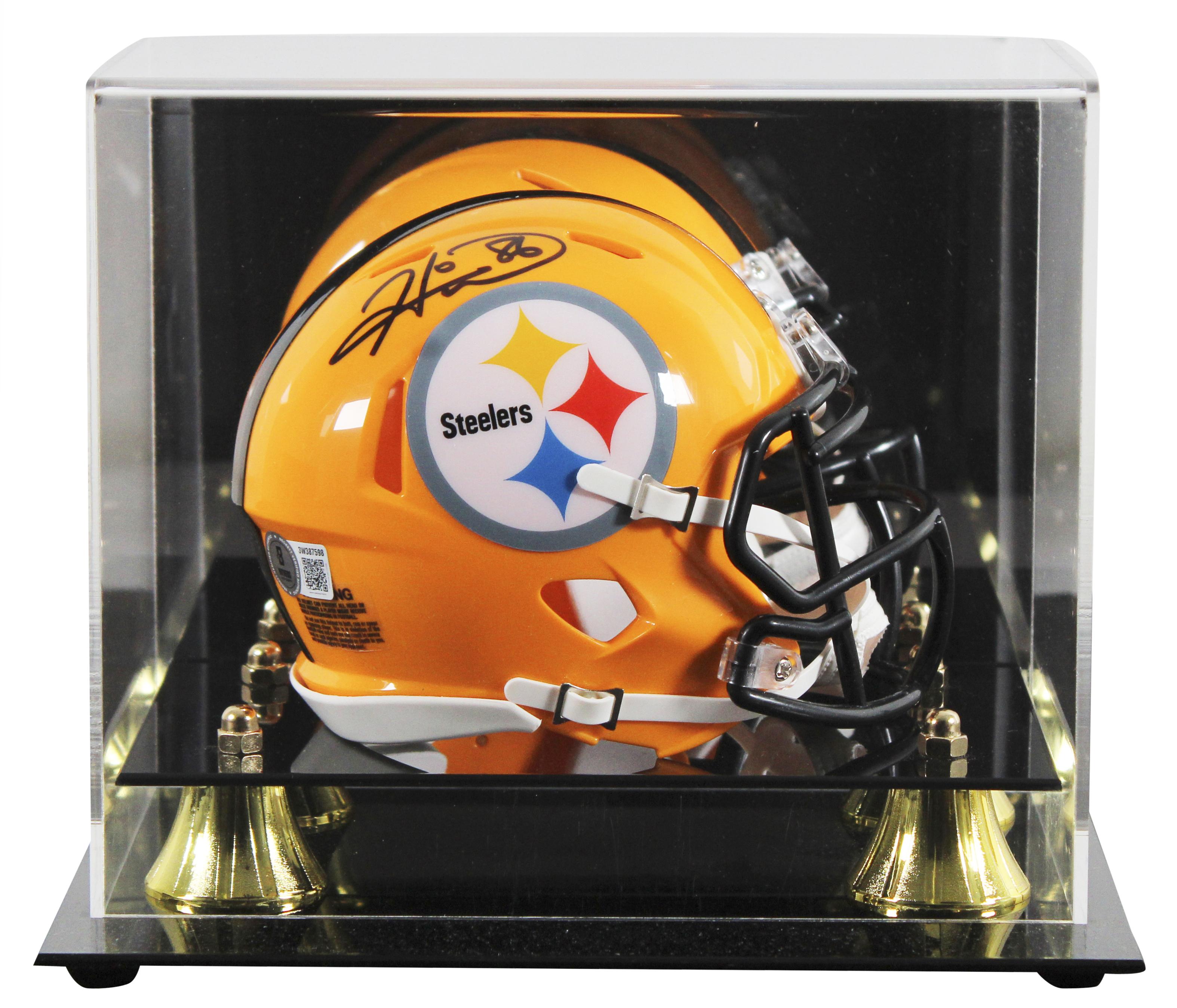 Hines Ward Signed Steelers Throwback Alternate Speed Mini Helmet with Display Case (Beckett) at PristineAuction.com Hines Ward Signed Steelers Throwback Alternate Speed Mini Helmet with Display Case (Beckett) at PristineAuction.com
