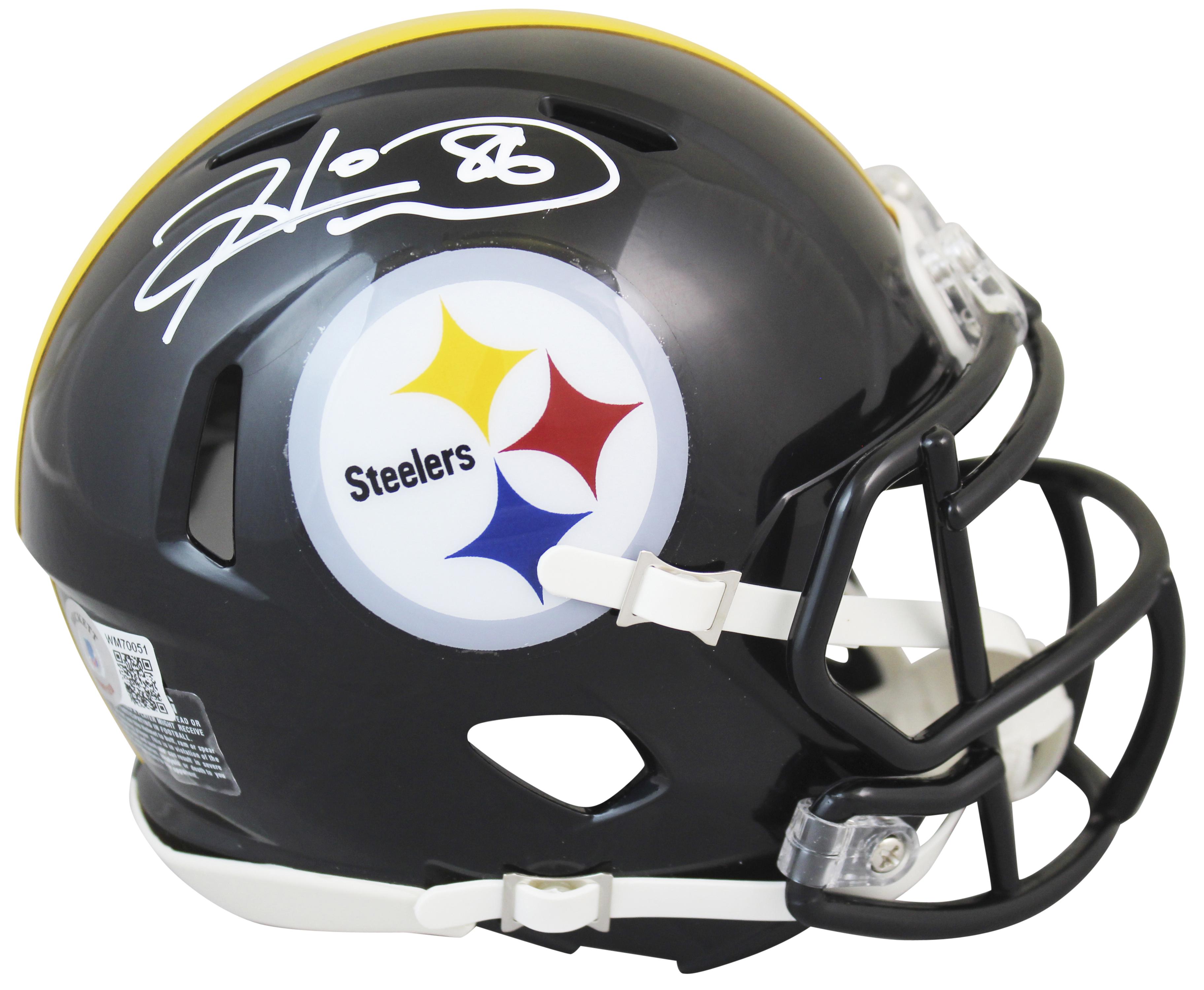 Hines Ward Signed Steelers Speed Mini Helmet with Display Case (Beckett) at PristineAuction.com Hines Ward Signed Steelers Speed Mini Helmet with Display Case (Beckett) at PristineAuction.com