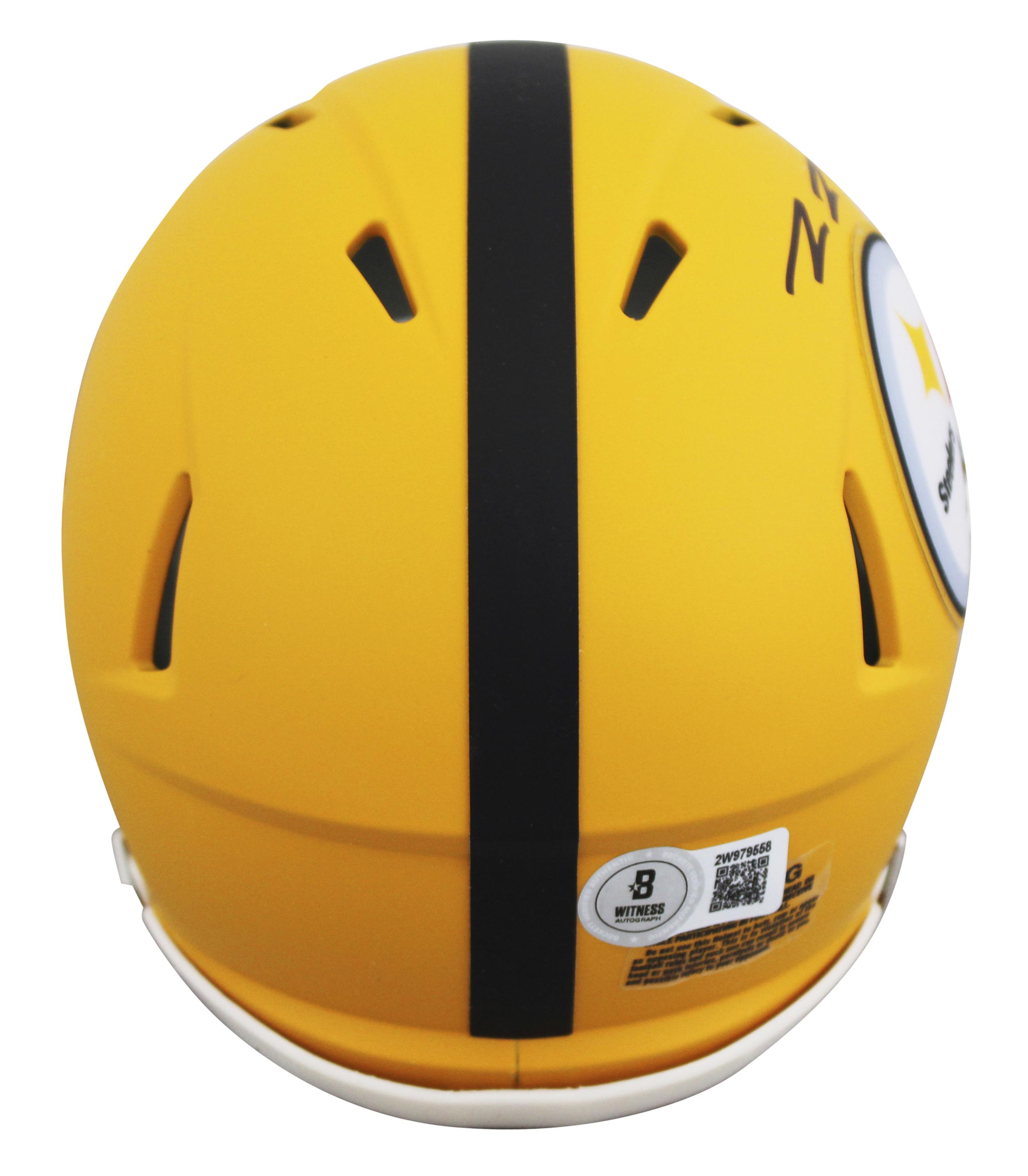 Pat Freiermuth Signed Steelers Alternate Speed Mini Helmet with Display Case (Beckett) at PristineAuction.com Pat Freiermuth Signed Steelers Alternate Speed Mini Helmet with Display Case (Beckett) at PristineAuction.com