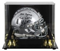 Jack Sawyer Signed Ohio State Buckeyes Speed Mini Helmet Inscribed "Ohio Against the World" with Display Case (Beckett) at PristineAuction.com