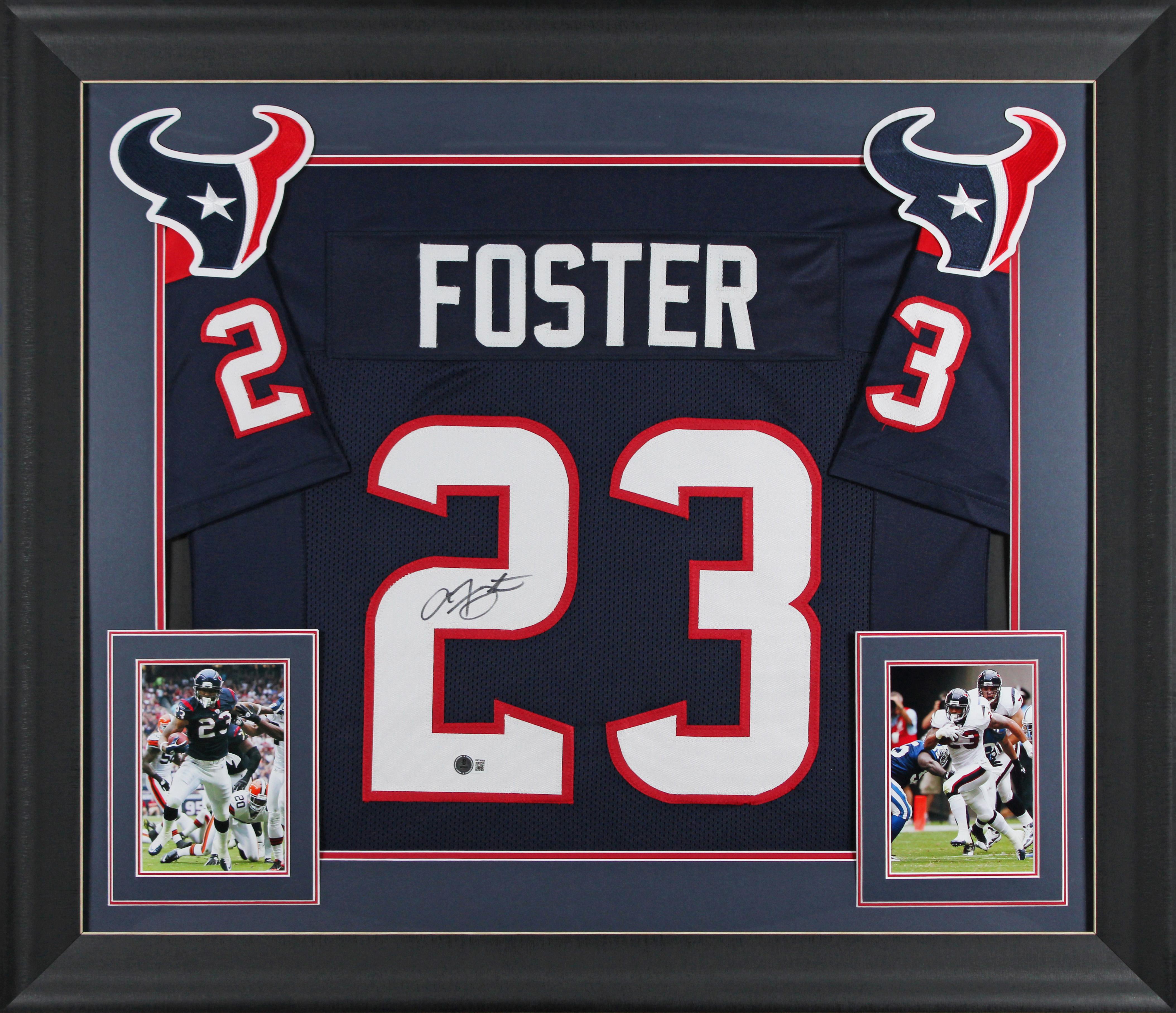 Arian Foster Signed Custom Framed Jersey (Beckett) at PristineAuction.com Arian Foster Signed Custom Framed Jersey (Beckett) at PristineAuction.com