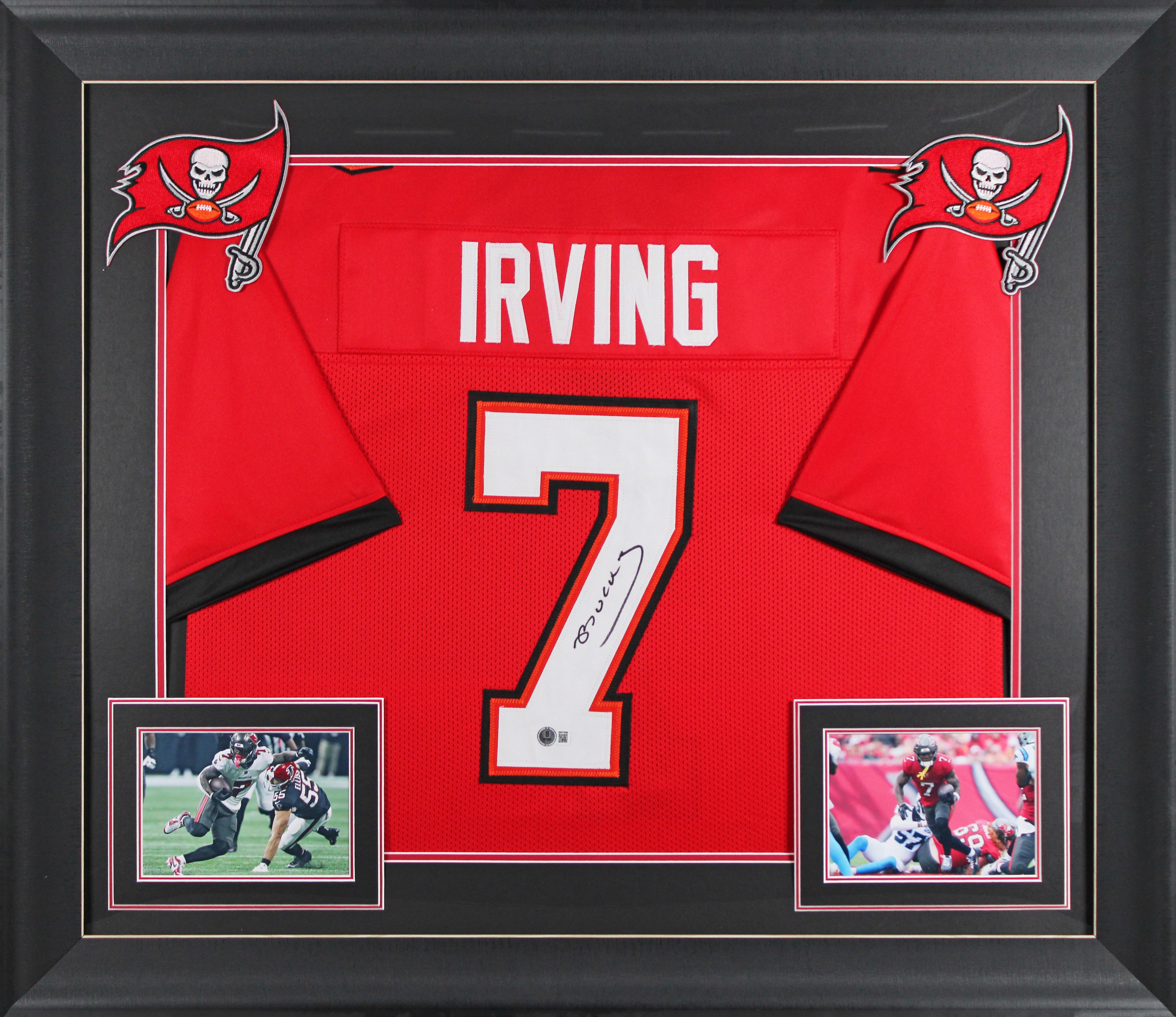 Bucky Irving Signed Custom Framed Jersey (Beckett) at PristineAuction.com Bucky Irving Signed Custom Framed Jersey (Beckett) at PristineAuction.com