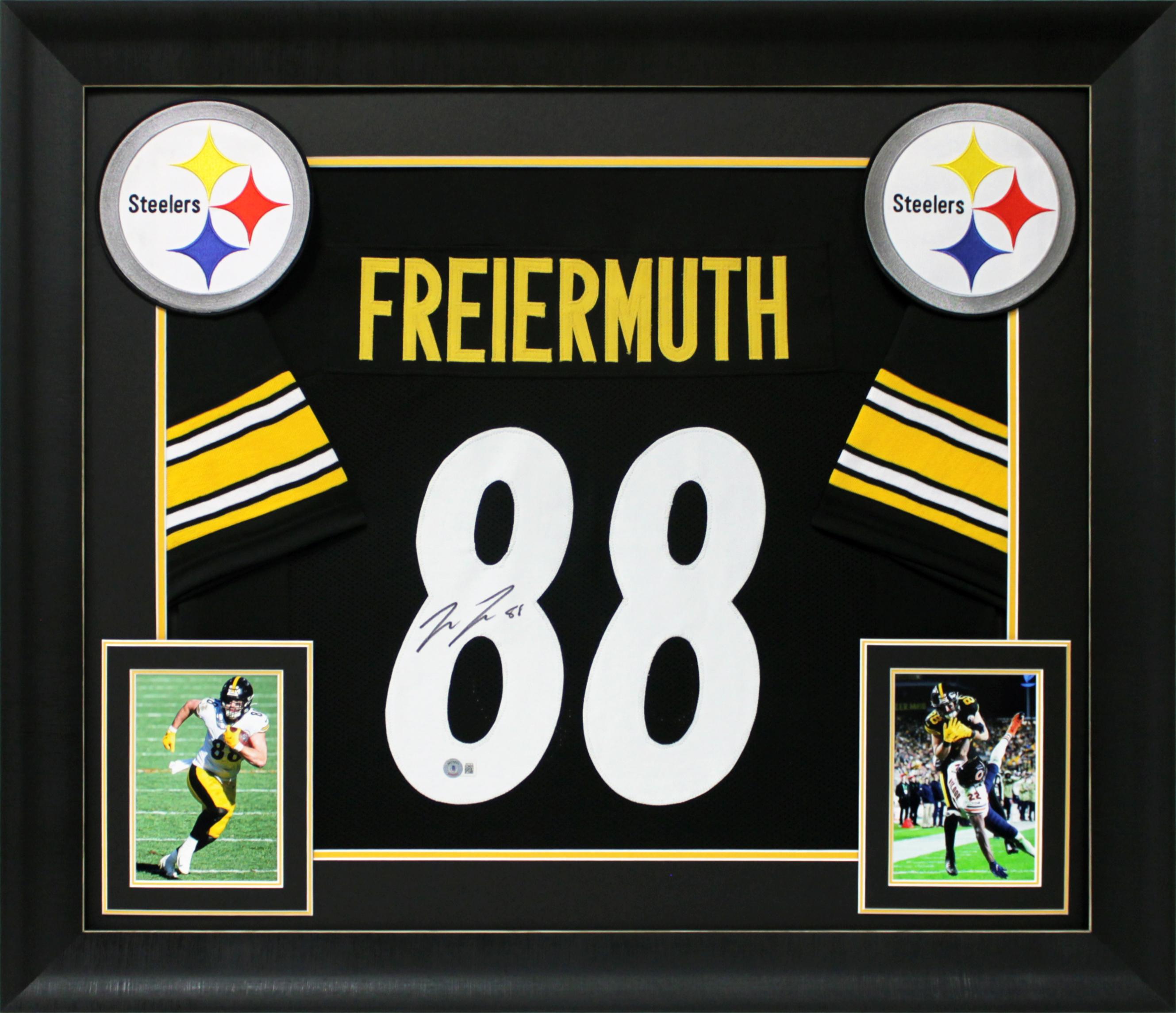 Pat Freiermuth Signed Custom Framed Jersey (Beckett) at PristineAuction.com Pat Freiermuth Signed Custom Framed Jersey (Beckett) at PristineAuction.com