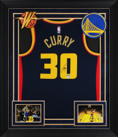Stephen Curry Signed Warriors Custom Framed Nike Authentic Jersey (JSA) at PristineAuction.com