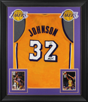 Magic Johnson Signed Custom Framed Jersey (Beckett) at PristineAuction.com