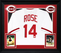 Pete Rose Signed Custom Framed Jersey Inscribed "4256" (Beckett) at PristineAuction.com