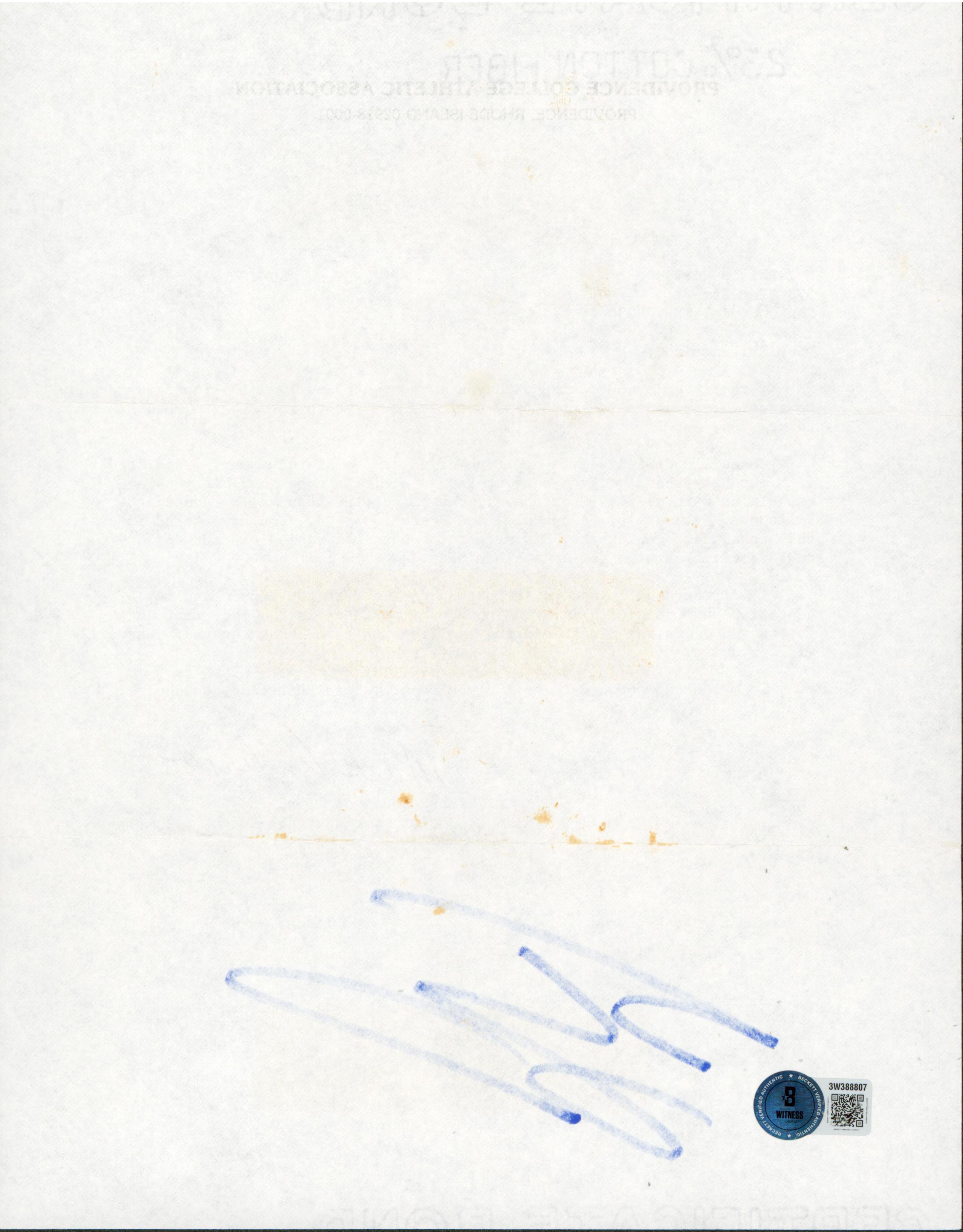 Shaquille O'Neal Signed 1988 Providence Recruitment Letter (Beckett) at PristineAuction.com Shaquille O'Neal Signed 1988 Providence Recruitment Letter (Beckett) at PristineAuction.com