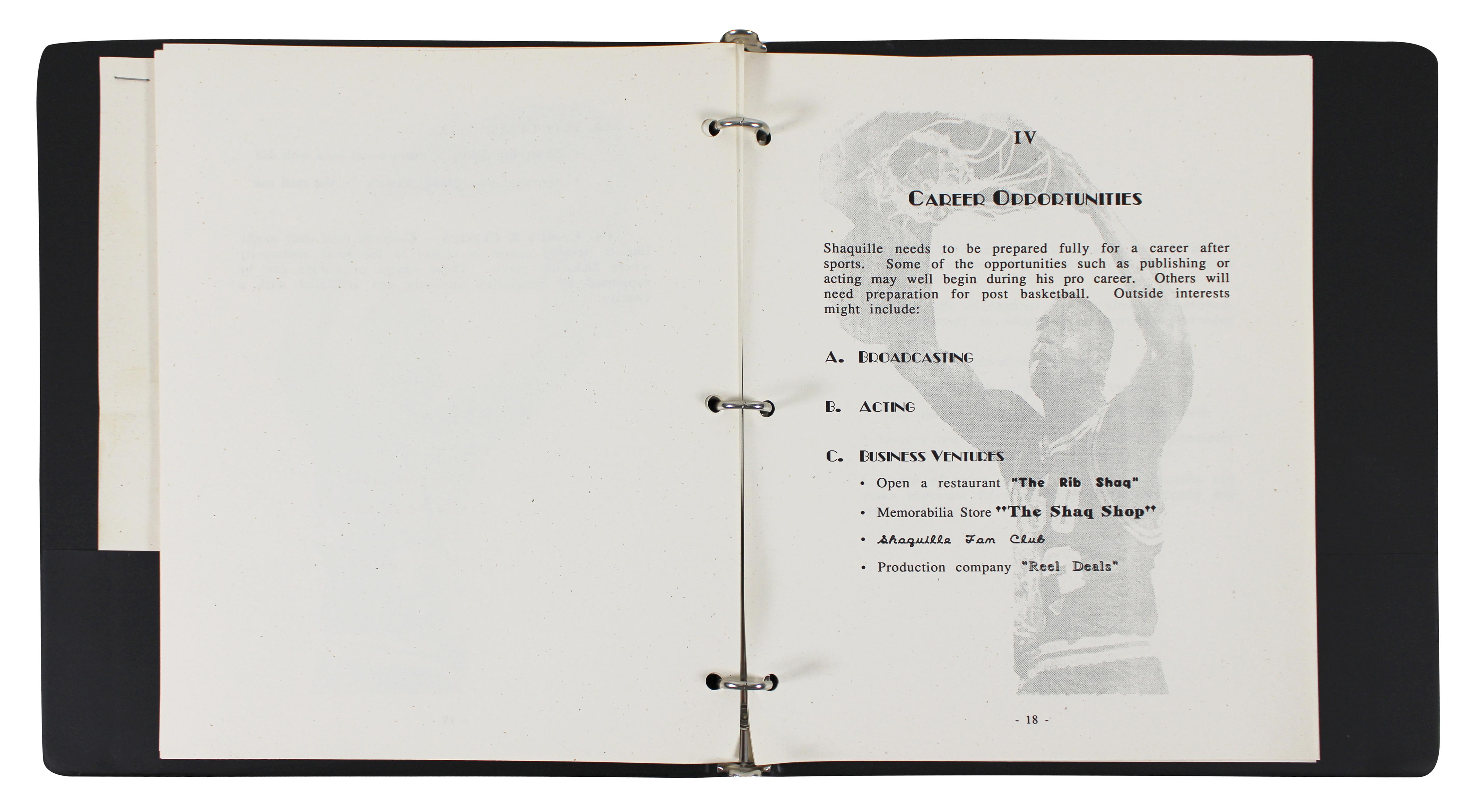 Shaquille O'Neal Signed 1988 Agency Road Map Presentation Binder Letter (Beckett) at PristineAuction.com Shaquille O'Neal Signed 1988 Agency Road Map Presentation Binder Letter (Beckett) at PristineAuction.com