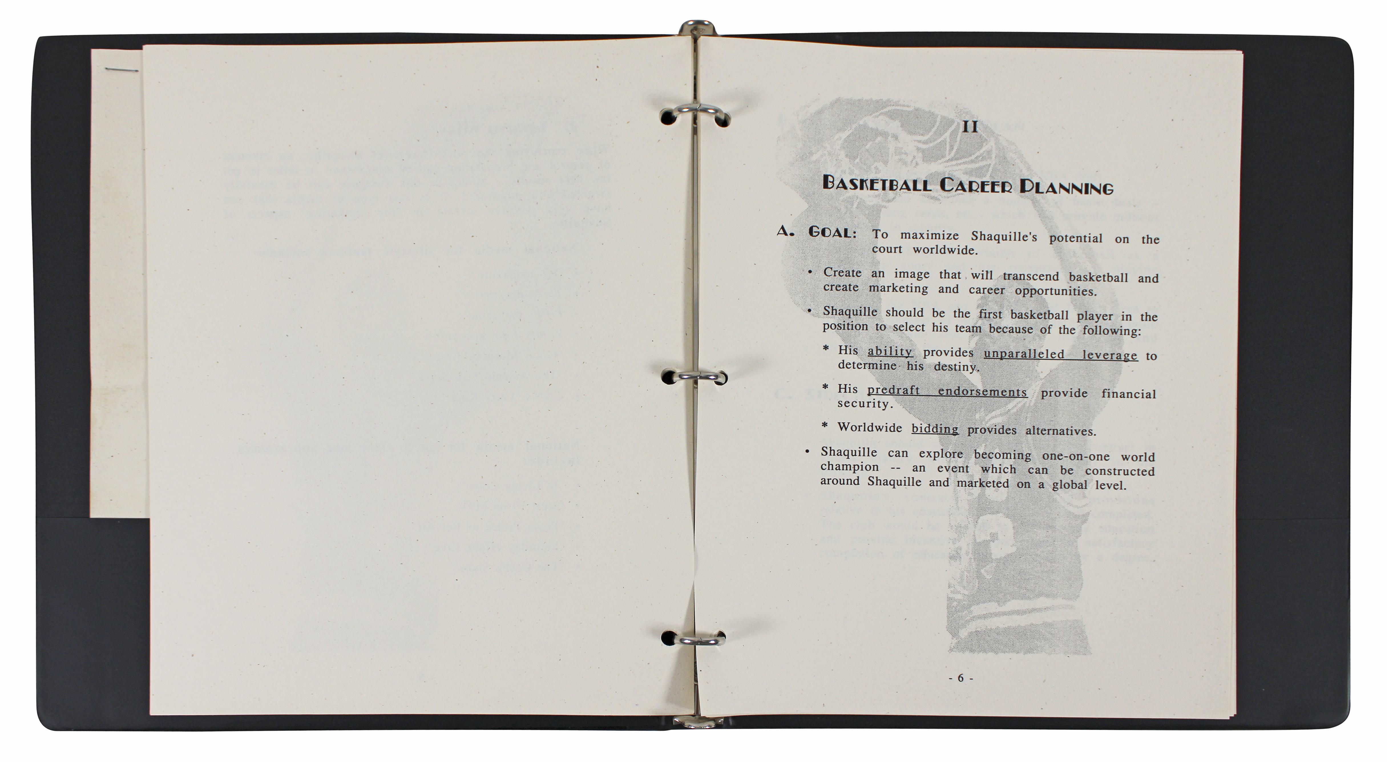 Shaquille O'Neal Signed 1988 Agency Road Map Presentation Binder Letter (Beckett) at PristineAuction.com Shaquille O'Neal Signed 1988 Agency Road Map Presentation Binder Letter (Beckett) at PristineAuction.com