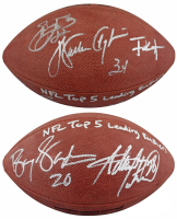 NFL Leading Rushers Football Signed By (5) with Walter Payton, Emmitt Smith, Barry Sanders, Frank Gore & Adrian Peterson (Beckett) at PristineAuction.com