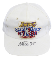 Magic Johnson Signed 1987-1988 Lakers NBA Champions Hat (Beckett) at PristineAuction.com
