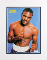 Evander Holyfield Signed Custom Matted Magazine Page (PSA) at PristineAuction.com