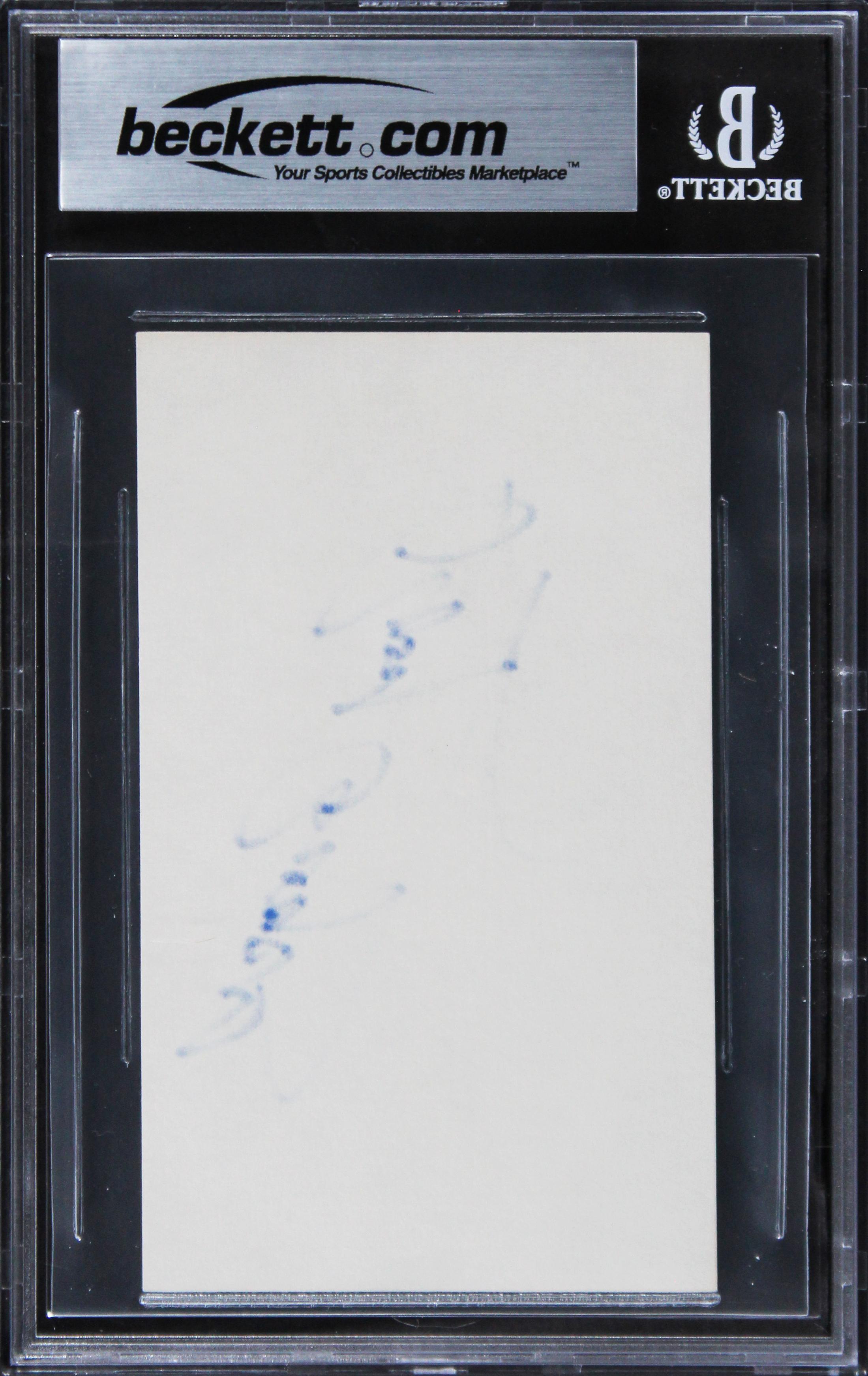 Roy Rogers Signed 3x5 Index Card (BGS) at PristineAuction.com Roy Rogers Signed 3x5 Index Card (BGS) at PristineAuction.com