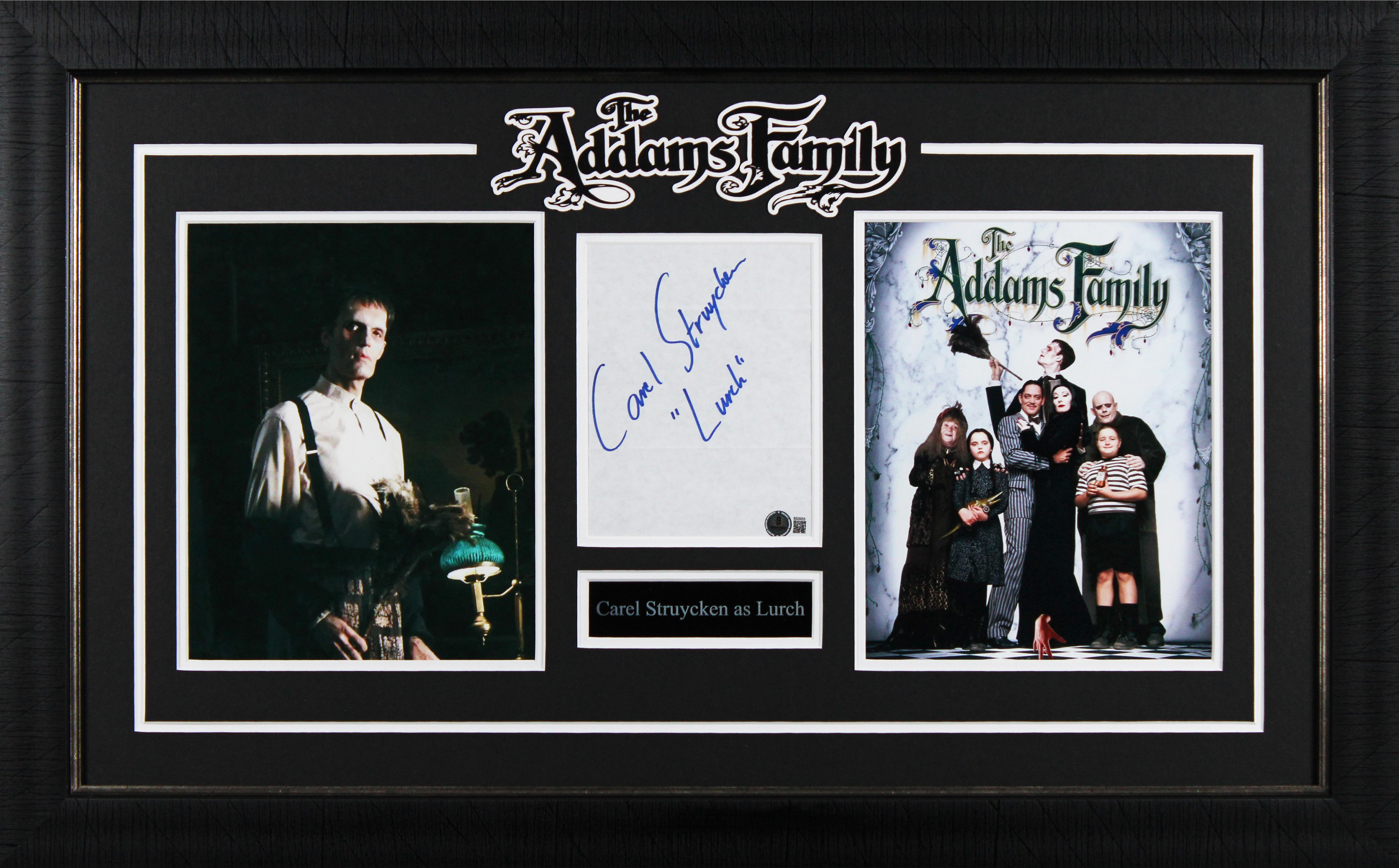 Carel Struycken Signed "Addams Family" Custom Framed Cut Display Inscribed "Lurch" (Beckett) at PristineAuction.com Carel Struycken Signed "Addams Family" Custom Framed Cut Display Inscribed "Lurch" (Beckett) at PristineAuction.com