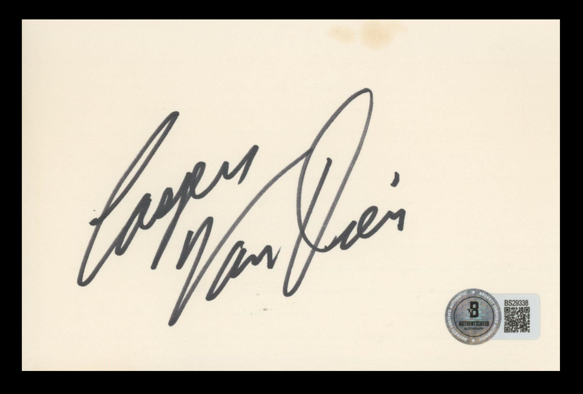 Casper Van Dien Signed 4x6 Index Card (Beckett) at PristineAuction.com Casper Van Dien Signed 4x6 Index Card (Beckett) at PristineAuction.com