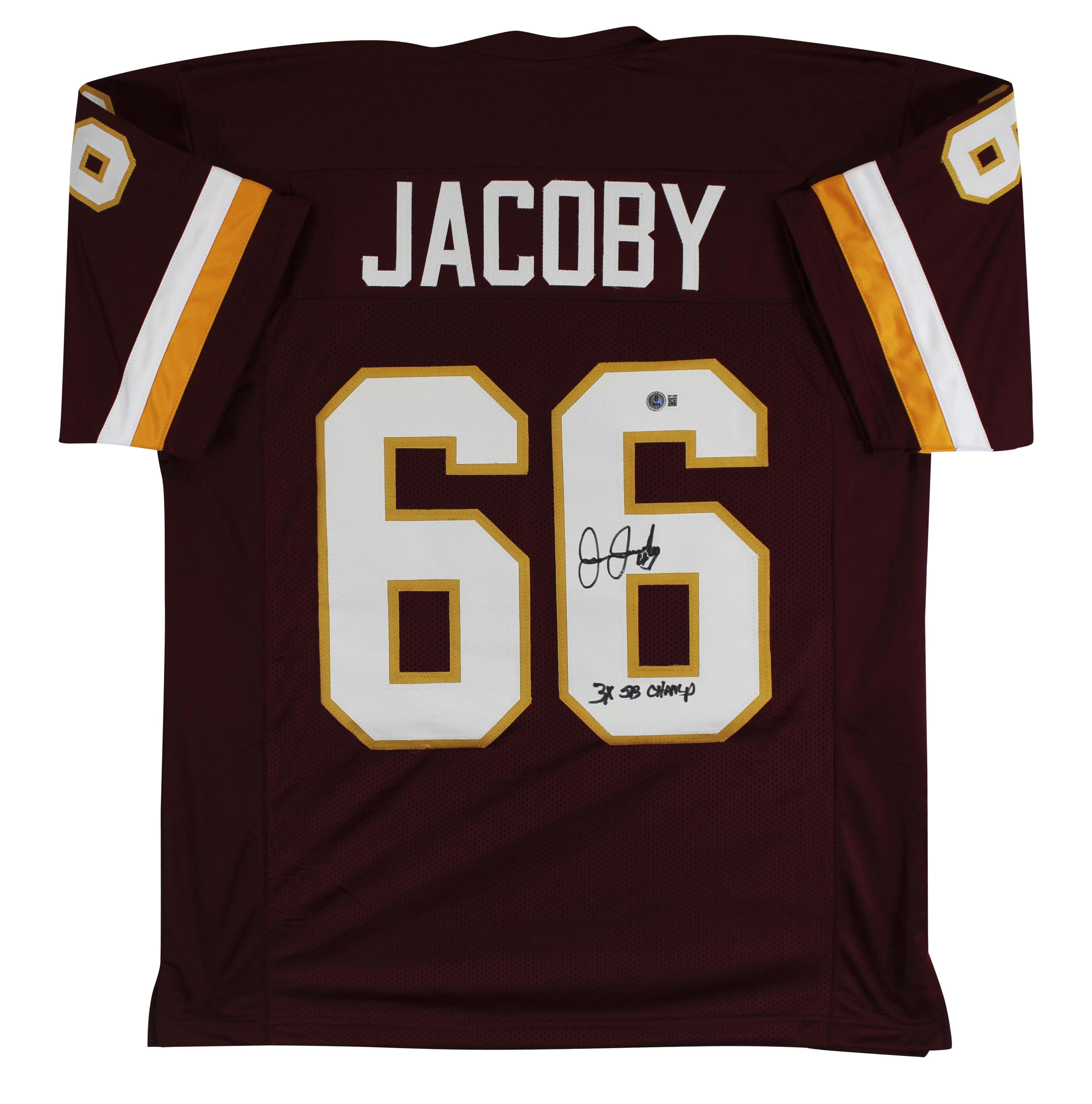 Joe Jacoby Signed Jersey Inscribed "3x SB Champ" (Beckett) at PristineAuction.com Joe Jacoby Signed Jersey Inscribed "3x SB Champ" (Beckett) at PristineAuction.com