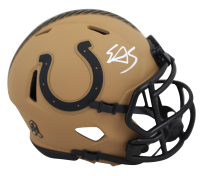 Edgerrin James Signed Colts Salute To Service Alternate Speed Mini Helmet (Beckett) at PristineAuction.com