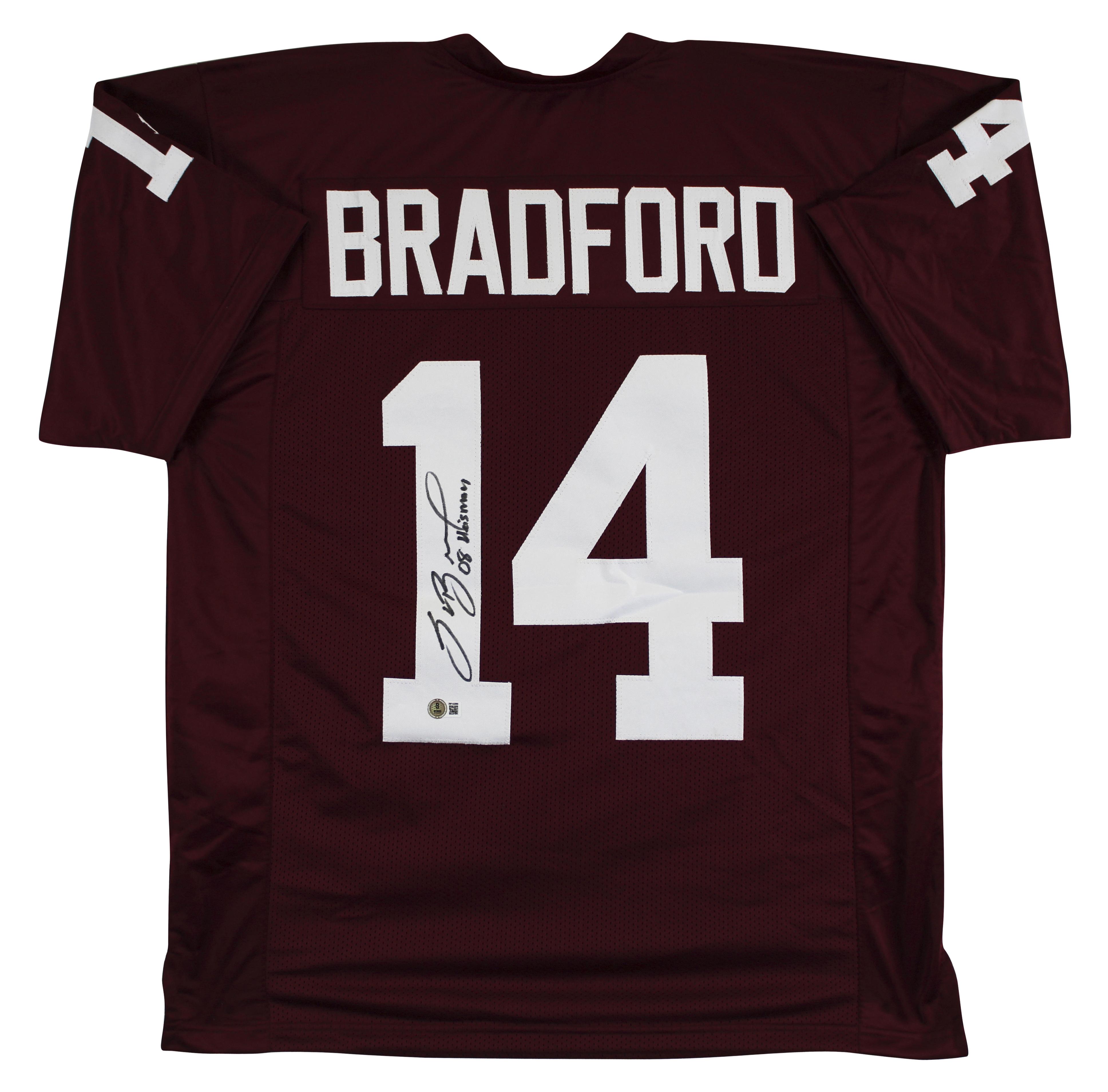 Sam Bradford Signed Jersey Inscribed "08 Heisman" (Beckett) at PristineAuction.com Sam Bradford Signed Jersey Inscribed "08 Heisman" (Beckett) at PristineAuction.com