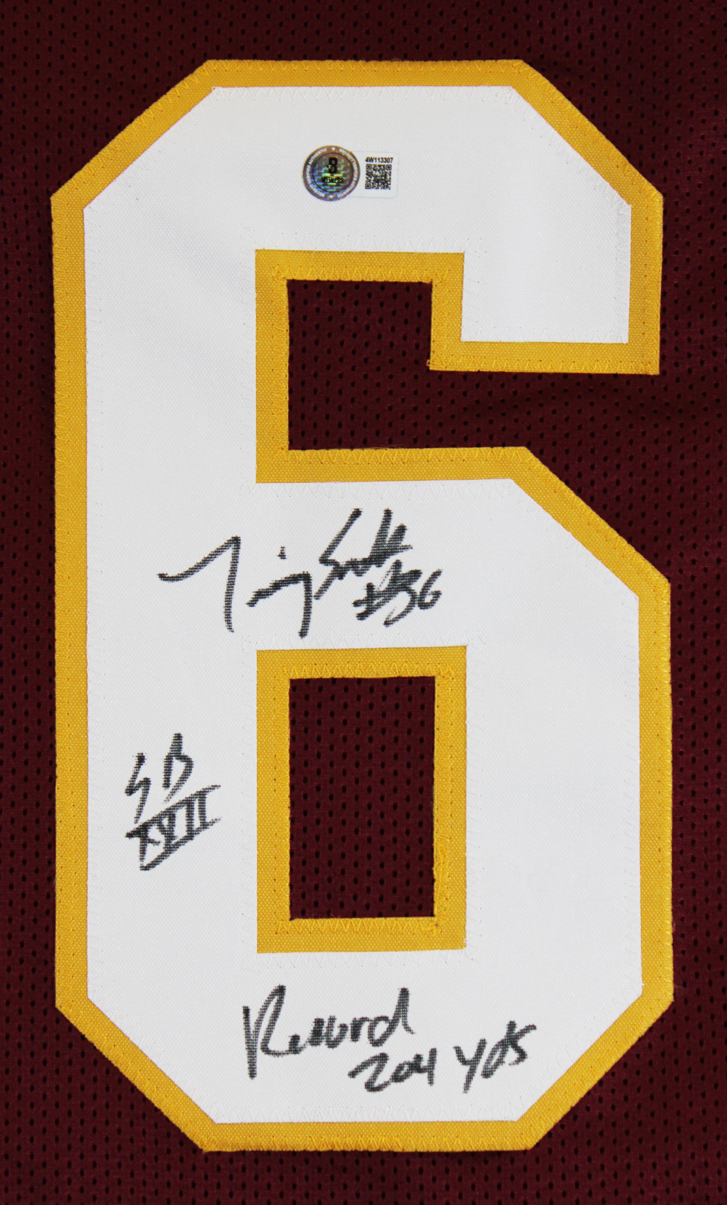 Timmy Smith Signed Jersey Inscribed "Record 204 Yds" & "SB XXII" (Beckett) at PristineAuction.com Timmy Smith Signed Jersey Inscribed "Record 204 Yds" & "SB XXII" (Beckett) at PristineAuction.com