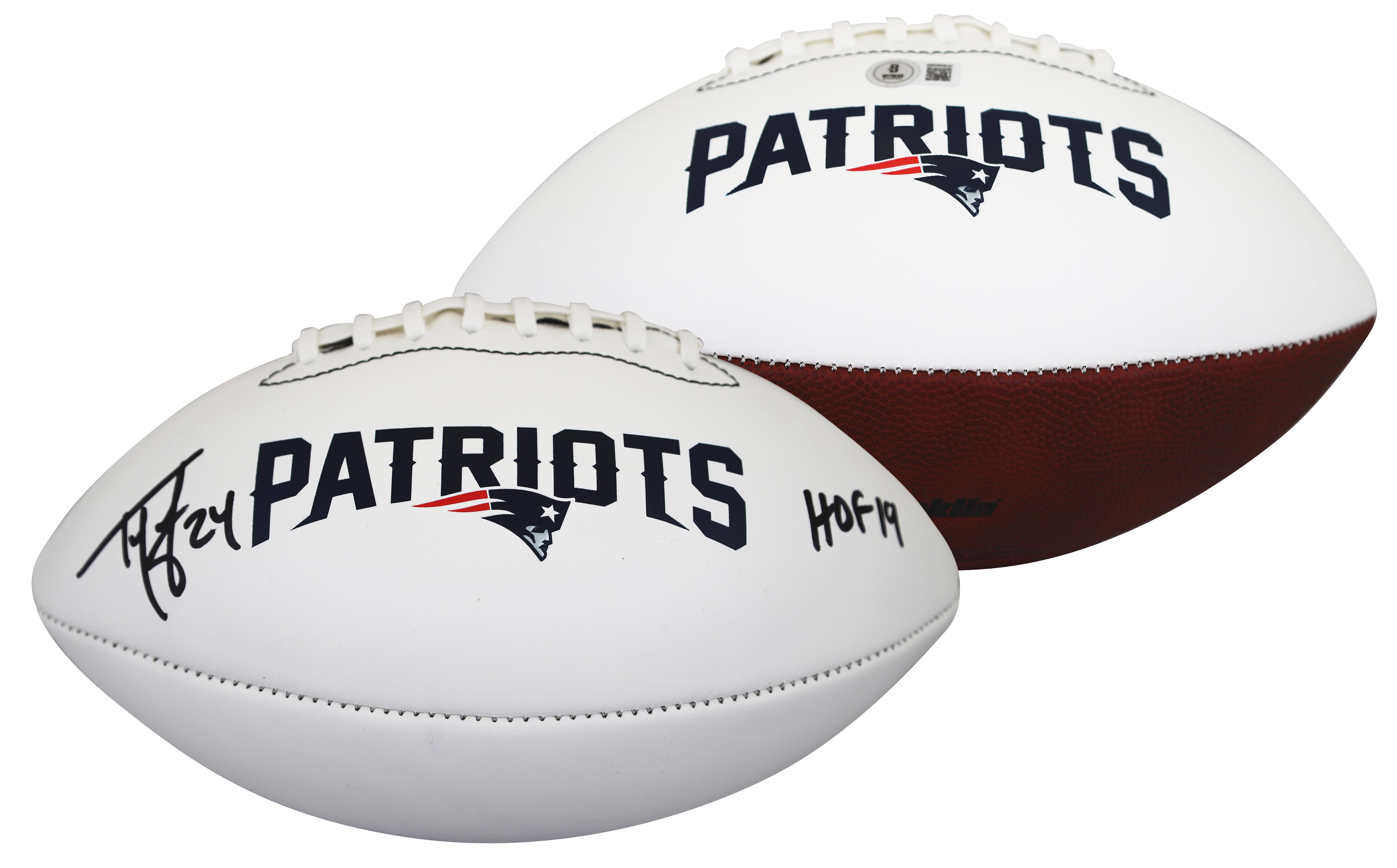 Ty Law Signed Patriots Logo Football Inscribed "HOF 19" (Beckett) at PristineAuction.com Ty Law Signed Patriots Logo Football Inscribed "HOF 19" (Beckett) at PristineAuction.com