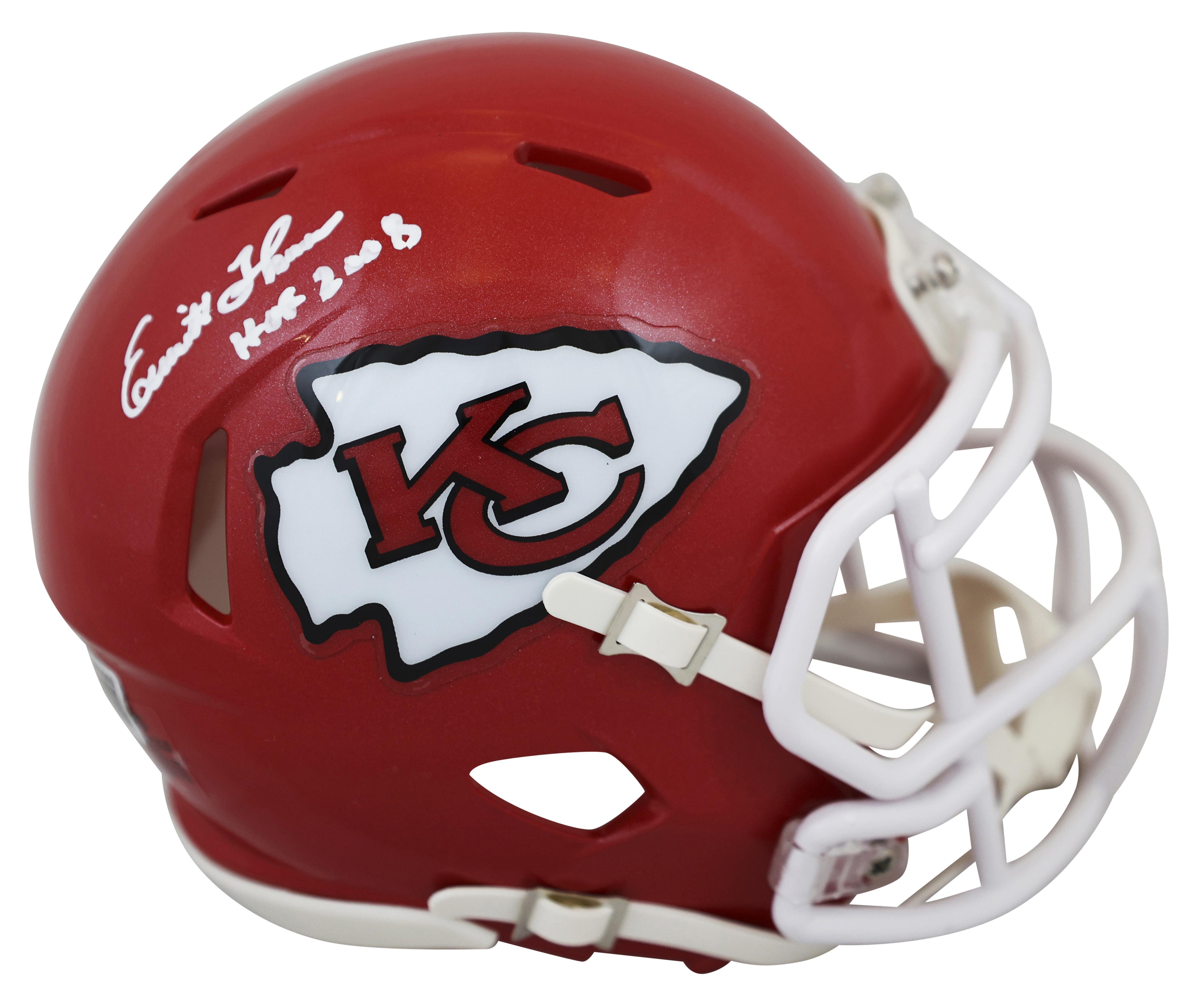 Emmitt Thomas Signed Chiefs Speed Mini Helmet Inscribed "HOF 08" (Beckett) at PristineAuction.com Emmitt Thomas Signed Chiefs Speed Mini Helmet Inscribed "HOF 08" (Beckett) at PristineAuction.com