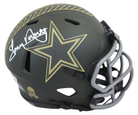 Tony Dorsett Signed Cowboys Salute To Service Alternate Speed Mini Helmet (Beckett) at PristineAuction.com