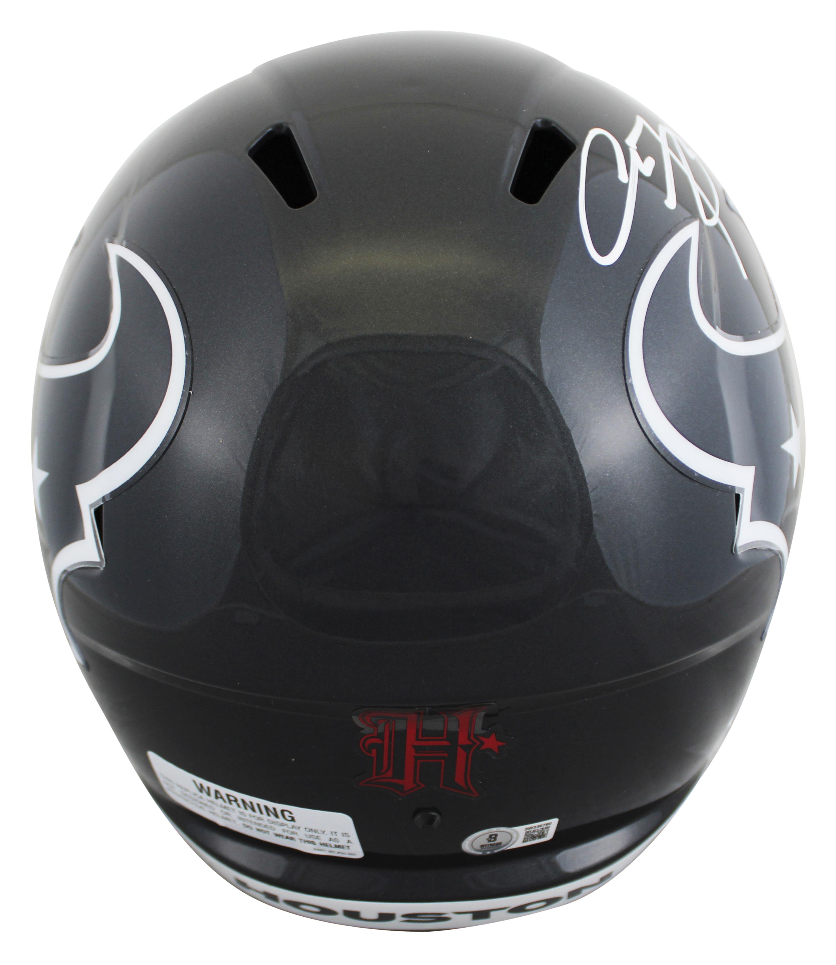 Arian Foster Signed Texans Full-Size Replica Speed Helmet (Beckett) at PristineAuction.com Arian Foster Signed Texans Full-Size Replica Speed Helmet (Beckett) at PristineAuction.com