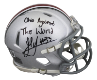 Jack Sawyer Signed Ohio State Buckeyes Speed Mini Helmet Inscribed "Ohio Against the World" (Beckett) at PristineAuction.com