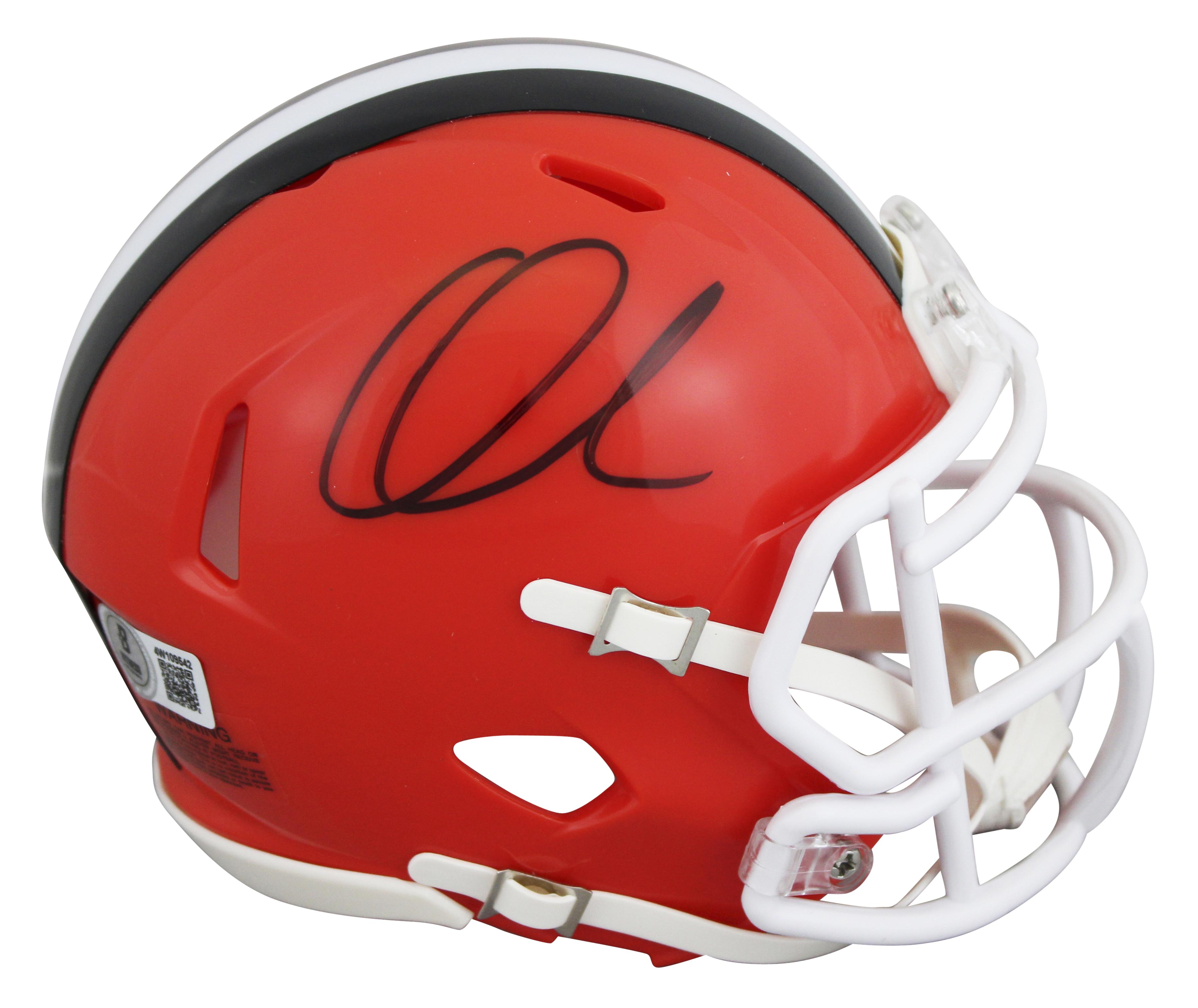 Quinshon Judkins Signed Browns Speed Mini Helmet (Beckett) at PristineAuction.com Quinshon Judkins Signed Browns Speed Mini Helmet (Beckett) at PristineAuction.com