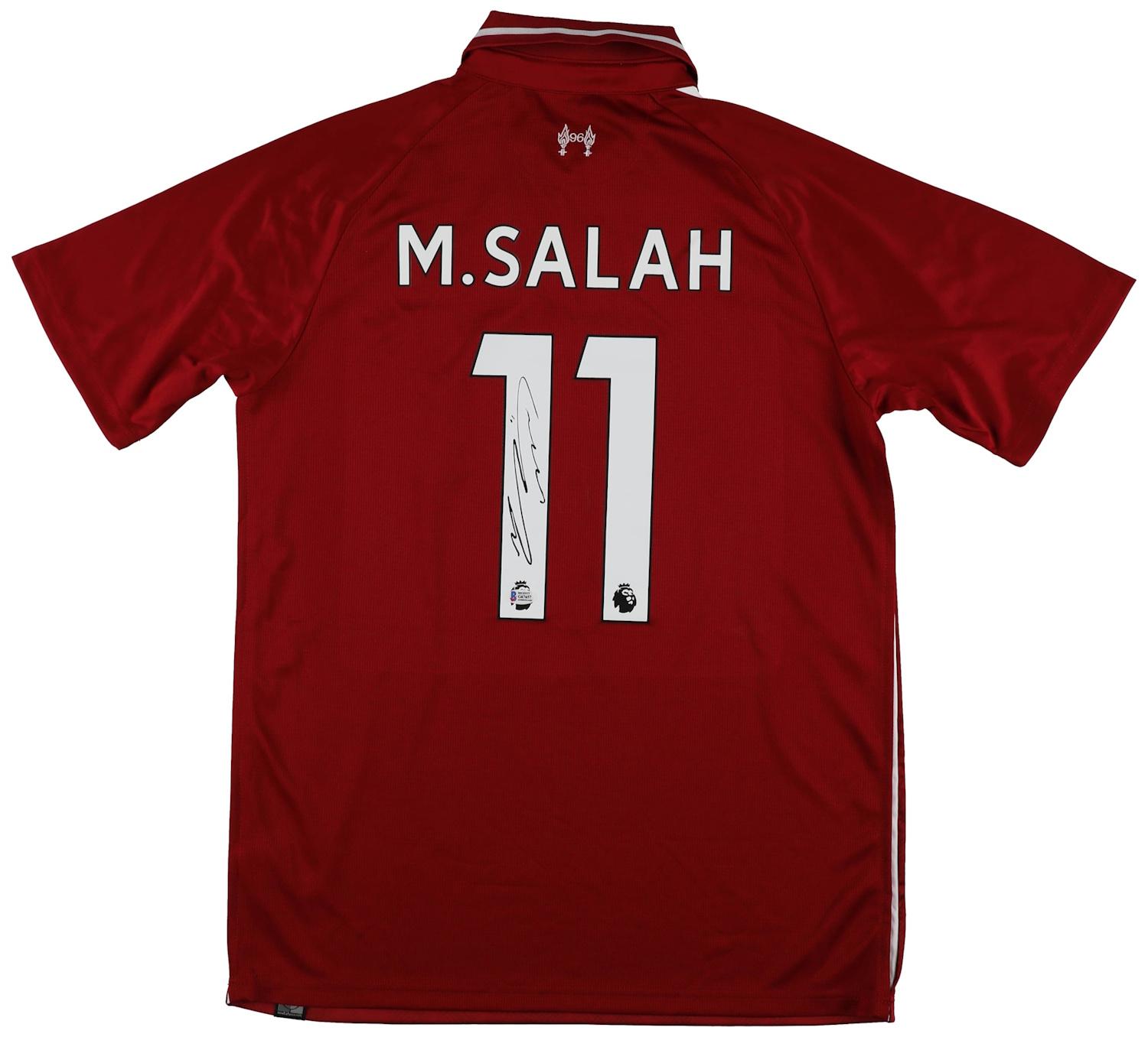 Mohamed Salah Signed Liverpool F.C. Jersey (Beckett) at PristineAuction.com Mohamed Salah Signed Liverpool F.C. Jersey (Beckett) at PristineAuction.com