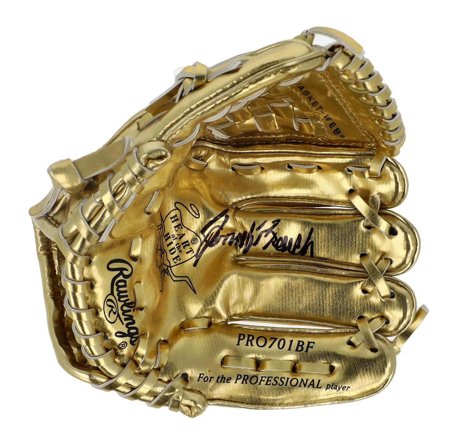 Johnny Bench Signed Mini Gold Baseball Glove (Fanatics) at PristineAuction.com Johnny Bench Signed Mini Gold Baseball Glove (Fanatics) at PristineAuction.com