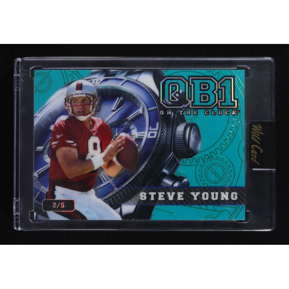 Steve Young 2024 Wild Card QB 1 On The Clock Teal #OCW-TL-SY3 #2/5 at PristineAuction.com