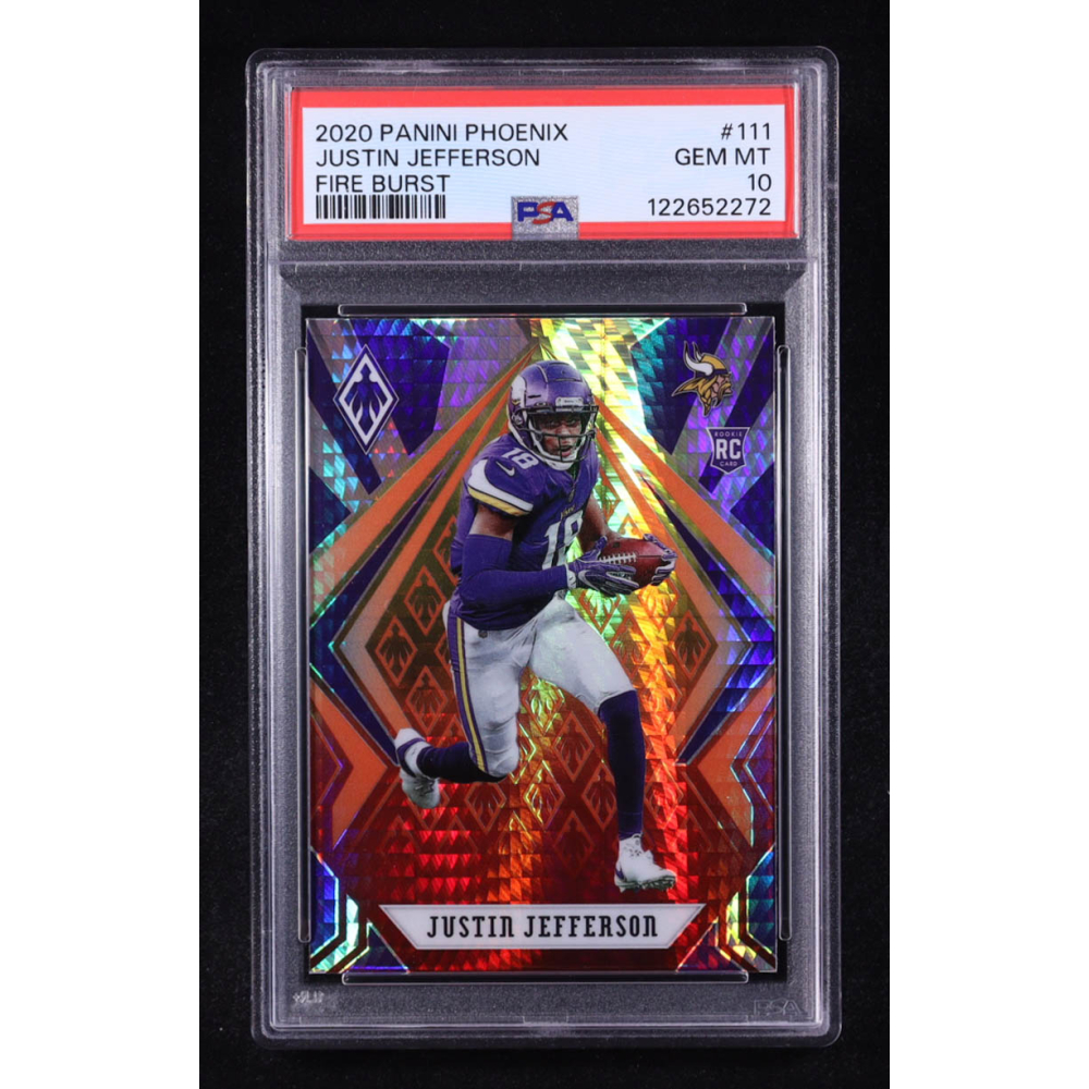 Justin Jefferson 2020 Panini Phoenix Fire Burst #111 RC (PSA 10) at PristineAuction.com
