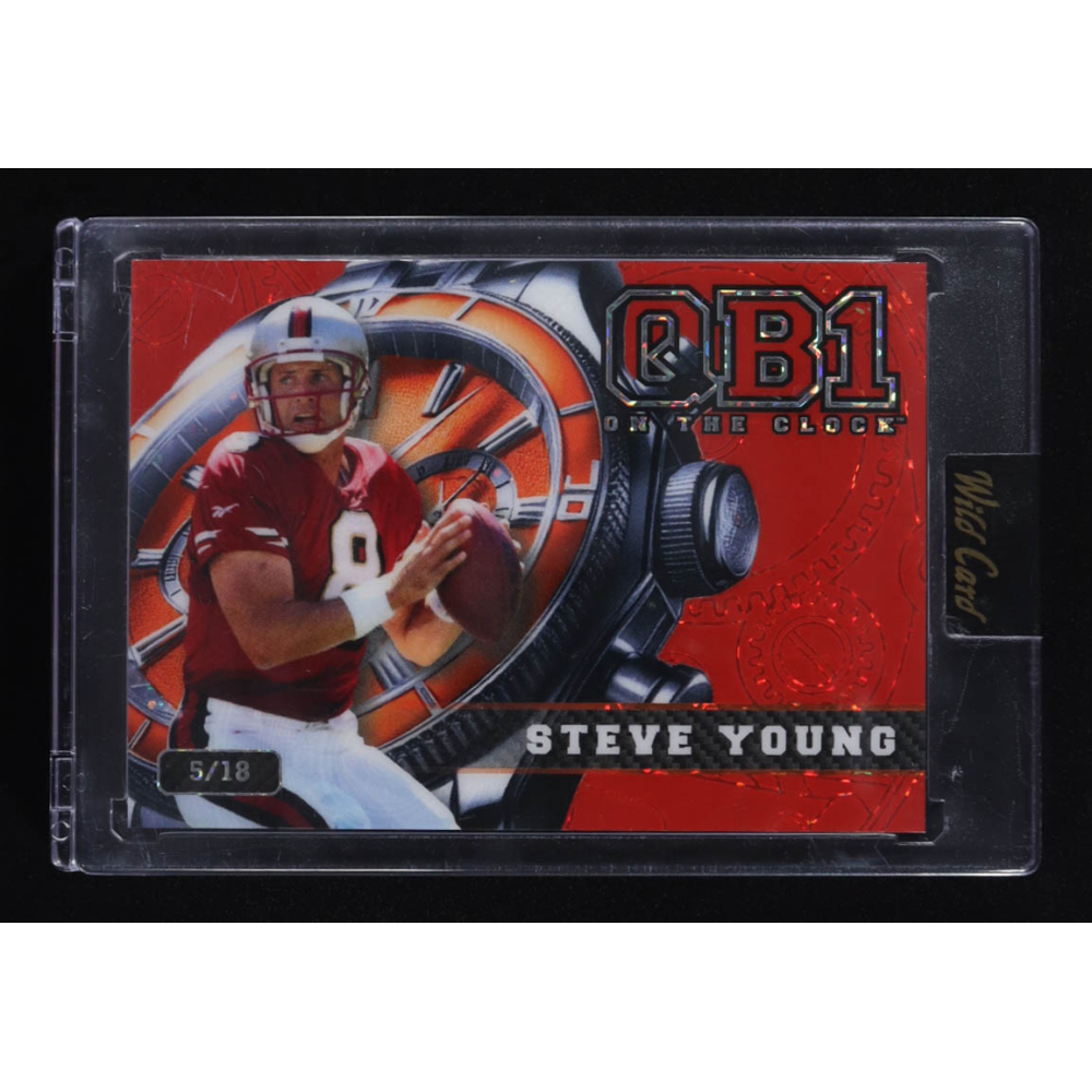 Steve Young 2024 Wild Card QB 1 On The Clock Red #OCW-RD-SY3 #5/18 at PristineAuction.com