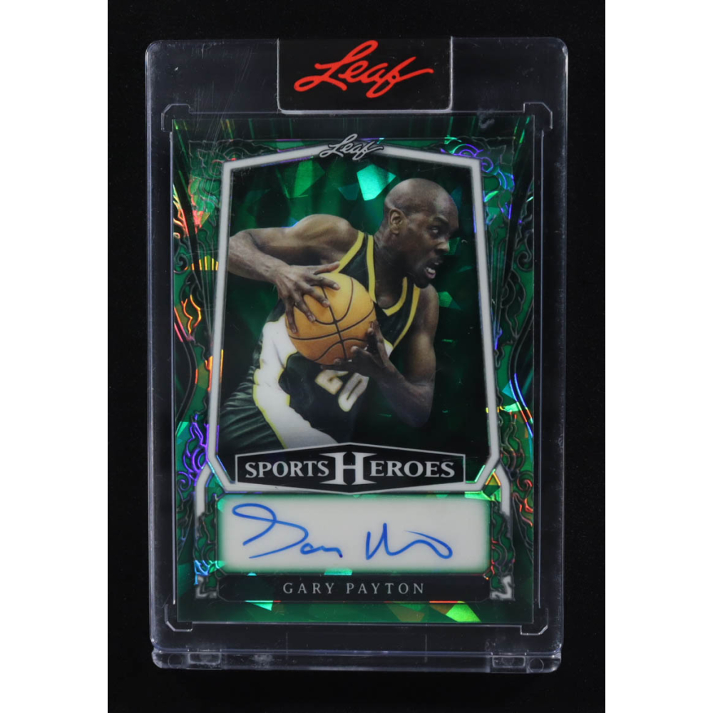 Gary Payton 2025 Leaf Sports Heroes Green Autographs #BA-GP1 #8/9 at PristineAuction.com