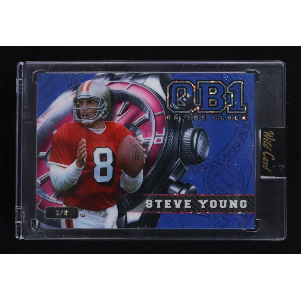 Steve Young 2024 Wild Card QB 1 On The Clock Blue #OCW-BL-SY2 #2/2 at PristineAuction.com